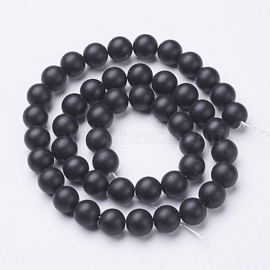 Natural Black Agate Beads Strands(X-G-D543-8mm)-3