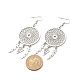 304 Stainless Steel Woven Net with Feather Dangle Earrings for Women(EJEW-JE05005)-4