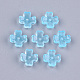 Transparent Spray Painted Glass Bead Caps(GLAA-S183-24C)-1