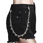 Punk Style Alloy with Aluminium Spiked Cone Chain Belts for Pants, Platinum, 580mm(FS-WGA3437-01)