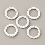 Spray Painted Alloy Spring Gate Rings, Round Ring, White, 7 Gauge, 25x3.5mm, Inner Diameter: 17.5mm(FIND-WH0120-89A-09)