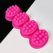 DIY Soap Making Molds, Silicone Casting Molds, Oval, Deep Pink, 280x106x45mm, Inner Diameter: 83x60x43mm(SOAP-PW0001-013D)