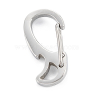 304 Stainless Steel Push Gate Snap Keychain Clasp Findings, Stainless Steel Color, 20x10x5mm, Hole: 4.5x2.3mm(STAS-C024-19P)