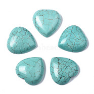 Natural Howlite Cabochons, Dyed, Heart, 23~24x23x7~8mm(G-S356-27)