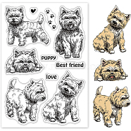 PVC Plastic Stamps, for DIY Scrapbooking, Photo Album Decorative, Cards Making, Stamp Sheets, Dog Pattern, 16x11x0.3cm(DIY-WH0167-56-1026)