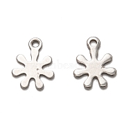 201 Stainless Steel Charms, Flower, Stainless Steel Color, 12x9.5x1mm, Hole: 1.4mm(STAS-I172-33P)