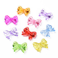 Transparent Acrylic Beads, Bowknot, Mixed Color, 14x18x4.5mm, Hole: 1.8mm(X-MACR-N013-022)