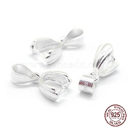 925 Sterling Silver Pendant Bails, Ice Pick & Pinch Bails, Silver, 10x7x4mm, Hole: 4.5x3mm(STER-I016-124B)