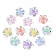 Transparent Acrylic Beads, Bead in Bead, Flower, Mixed Color, 12x13x6mm, Hole: 2.5mm, about 900pcs/500g(TACR-S135-013)