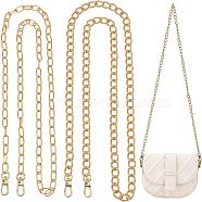 4Pcs 2 Style Aluminum Chains Bag Straps, Wallet Chains, with Alloy Swivel Clasps, for Replacement Shoulder Bag Accessories, Light Gold, 116~118cm, 2pcs/style(AJEW-FH0002-65)