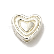 Sterling Silver Beads, Heart, with S925 Stamp, Silver, 6.5x7.5x3mm, Hole: 1.2mm(STER-E070-01A)