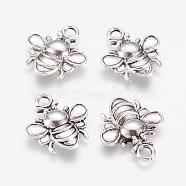 Alloy Pendants, Bees, Antique Silver, 21.5x19x3mm, Hole: 3mm(PALLOY-G192-13AS)