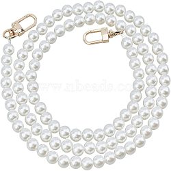 ABS Imitation Pearl Bag Strap, with Alloy Swivel Clasps, Bag Replacement Accessories, White, 100~101.2x1cm(FIND-WH0082-70A)