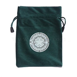 Tarot Card Storage Bag, Velvet Tarot Drawstring Bags, for Witchcraft Wiccan Altar Supplies, Rectangle, Star Pattern, 180x140mm(WICR-PW0001-06A)