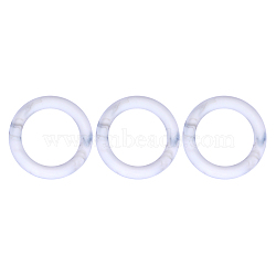 3Pcs Ring Silicone Focal Beads, Chewing Beads  For Teethers, DIY Nursing Necklaces Making, White, 65x9.5mm, Hole: 3mm, Inner Diameter: 44mm(JX895C-01)