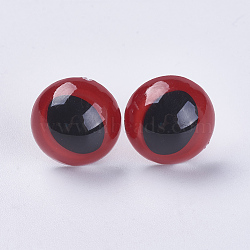 Craft Plastic Doll Eyes, with Pads, Stuffed Toy Eyes, Safety Eyes, Red, 15mm, Pin: 5.5mm(DIY-WH0045-25C)