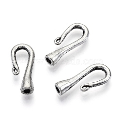 Tibetan Style Alloy S-Hook Clasps, Cadmium Free & Lead Free, Antique Silver, 20x8.5x4.5mm, Hole: 2mm, about 1050pcs/1000g(PALLOY-R134-03-RS)
