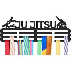 Ju Jitsu Theme Iron Medal Hanger Holder Display Wall Rack, with Screws, Human Pattern, 150x400mm(ODIS-WH0021-415)