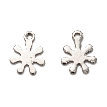 201 Stainless Steel Charms, Flower, Stainless Steel Color, 12x9.5x1mm, Hole: 1.4mm