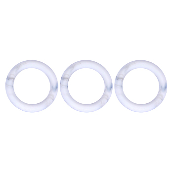 3Pcs Ring Silicone Focal Beads, Chewing Beads  For Teethers, DIY Nursing Necklaces Making, White, 65x9.5mm, Hole: 3mm, Inner Diameter: 44mm