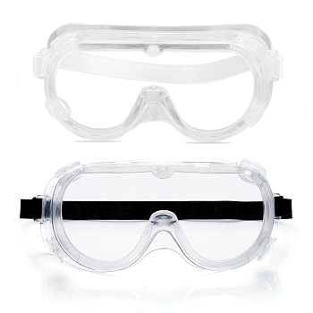 Safety Goggles, with Clear Anti Fog Anti-splash Lenses, Eye Glasses Protection Tool, Random Color Elastic Band, 188x79x59mm