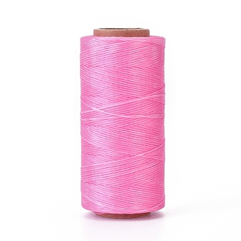 Waxed Polyester Cord, Micro Macrame Cord, Waxed Sewing Thread, Flat, Pearl Pink, 0.8mm, about 284.33 yards(260m)/roll
