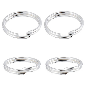 20Pcs 925 Sterling Silver Split Jump Rings, Double Loop Jump Rings, Ring, Silver, 8x1.5mm, Hole: 7mm