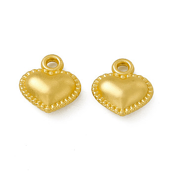 Rack Plating Alloy Pendants, Cadmium Free & Nickel Free & Lead Free, Heart Charm, Matte Gold Color, 13x12x5mm, Hole: 1.8mm