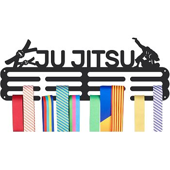 Ju Jitsu Theme Iron Medal Hanger Holder Display Wall Rack, with Screws, Human Pattern, 150x400mm