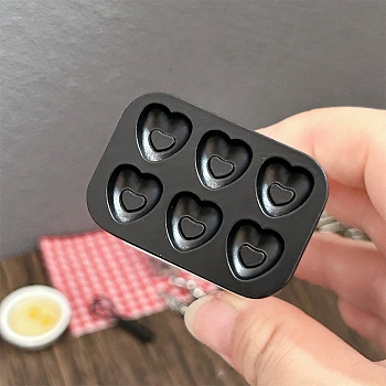 Alloy Cake Baking Mold, Micro Landscape Home Dollhouse Accessories, Pretending Prop Decorations, Heart, 15x22x3mm