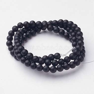 Chapelets de perles perles en agate noire naturelle(X-G-D543-4mm)-2