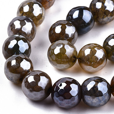 Electroplate Natural Agate Beads Strands(G-T131-55-31)-3