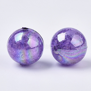 AB Color Transparent Crackle Round Acrylic Beads(CACR-S006-05)-2