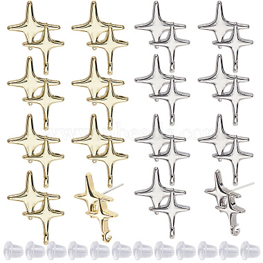 20個の合金スタッドイヤリング金具(FIND-SC0015-54)-1