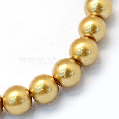 Baking Painted Pearlized Glass Pearl Round Bead Strands(X-HY-Q003-10mm-08)-2