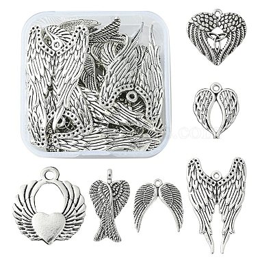 Antique Silver Wing Alloy Pendants