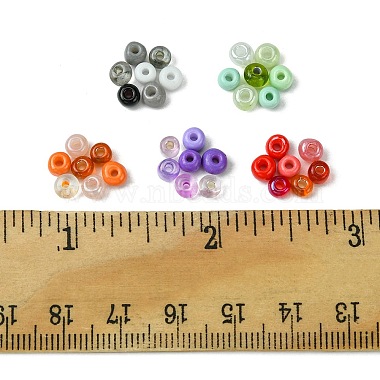 90G 5 Style Opaque & Transparent Inside Colours Glass Seed Beads(SEED-FS0001-15B)-5