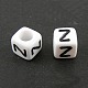 White Letter Acrylic Cube Beads(X-PL37C9308-Z)-1