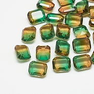 Pointed Back Glass Rhinestone Cabochons, Imitation Tourmaline, Faceted, Rectangle Octagon, Light Topaz, 8x6x3mm(RGLA-T079-6x8-002TO)