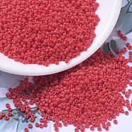 MIYUKI Round Rocailles Beads, Japanese Seed Beads, 11/0, (RR407) Opaque Vermillion Red, 2x1.3mm, Hole: 0.8mm, about 1111pcs/10g(X-SEED-G007-RR0407)