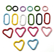 18Pcs 3 Style Spray Painted Eco-Friendly Alloy Spring Gate Rings, O Rings, Snap Clasps Ring, Aluminum Spring Ring Clasps, Mixed Color, 6pcs/style(FIND-SZ0001-90)