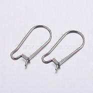 316 Surgical Stainless Steel Hoop Earrings Settings, Stainless Steel Color, 20x9.5x0.7mm, 21 Gauge, pin: 0.7mm(STAS-K146-040-20x10mm)