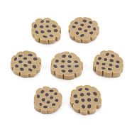 Handmade Polymer Clay Cabochons, Imitate Food, Biscuits, Tan, 9~10.5x2mm, about 5000pcs/1000g(CLAY-N006-120)