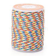 4-Ply Polycotton Cord, Handmade Macrame Cotton Rope, for String Wall Hangings Plant Hanger, DIY Craft String Knitting, Colorful, 1.5mm, about 4.3 yards(4m)/roll(X1-OCOR-Z003-D17)