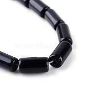 Natural Obsidian Bead Strands, Tube, 14~15x8mm, Hole: 1mm, about 27pcs/strand, 15.7 inch(G-R356-55)