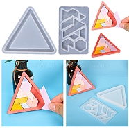 DIY Pendant Silicone Molds, Resin Casting Molds, For UV Resin, Epoxy Resin Jewelry Making, Triangle & Rectangle & Polygon & Rhombus & Hexagon & Trapezoid, White, 68~104x108~116x6~12.5mm(DIY-Z012-13)