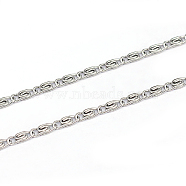 304 Stainless Steel Lumachina Chains, Unwelded, Stainless Steel Color, 5x2x0.4mm(CHS-L001-98-0.4mm)