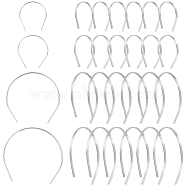 24Pcs 4 Style Iron Dolls Hair Hoop, for Doll Hair Accessories Making, Platinum, 6pcs/set(DIY-FG0002-74)