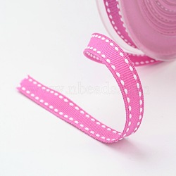 Grosgrain Polyester Ribbons for Gift Packings, Deep Pink, 3/8 inch(9mm), about 100yards/roll(91.44m/roll)(SRIB-I001-009-183W)