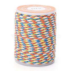 4-Ply Polycotton Cord, Handmade Macrame Cotton Rope, for String Wall Hangings Plant Hanger, DIY Craft String Knitting, Colorful, 1.5mm, about 4.3 yards(4m)/roll(X1-OCOR-Z003-D17)